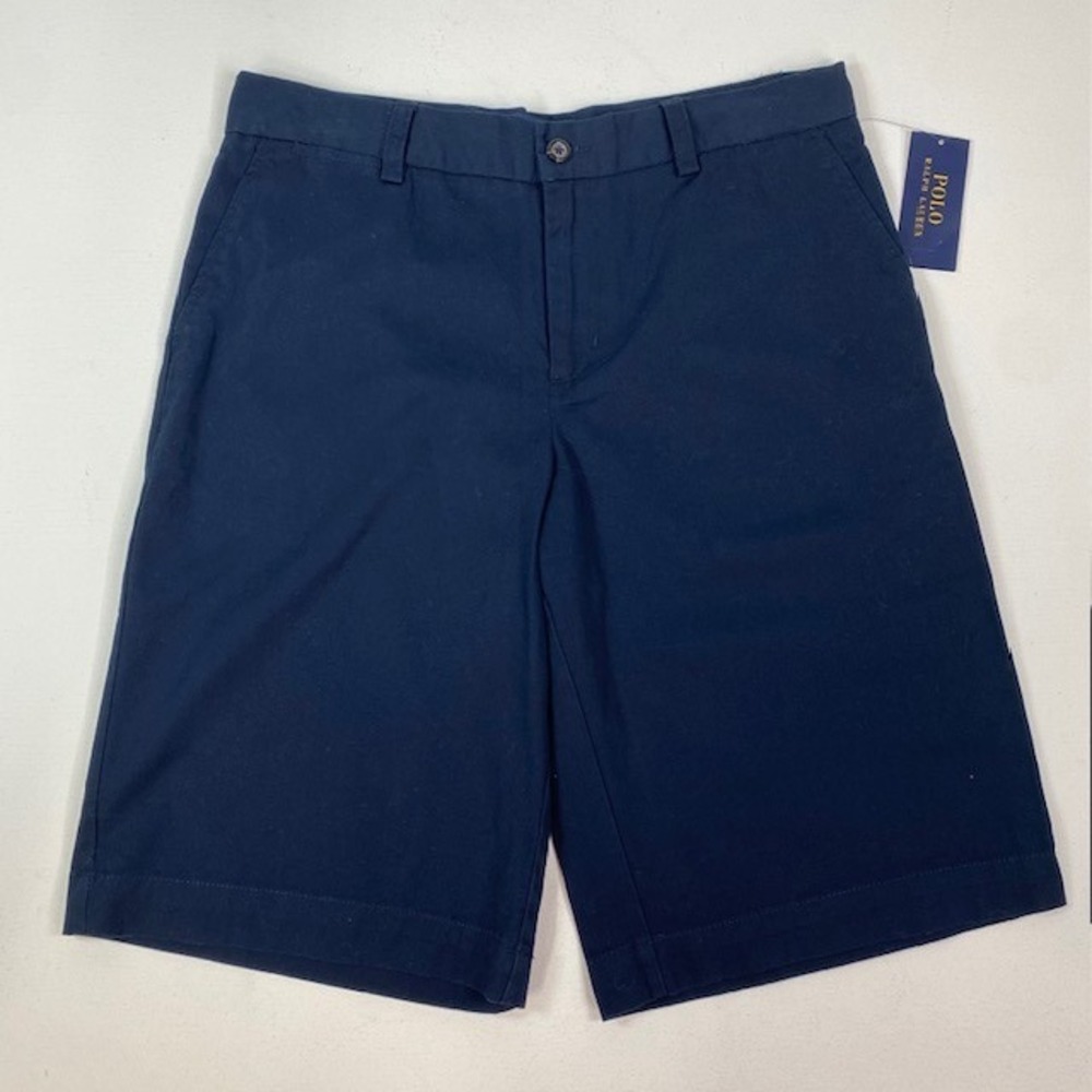 Polo Ralph Lauren Boys Aviata Navy Blue Flat Front Shorts - Size 20 - NWT